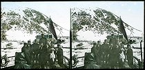 Roger-Viollet | 426916 | Andrée expedition to the North Pole. Spitzbergen, the members of the expedition on the Oernen. July 11, 1897. | © Léon & Lévy / Roger-Viollet