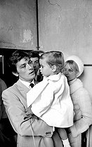 Roger-Viollet | 454749 | Christening of Anthony Delon, Alain Delon and Nathalie's son, on May 1st, 1966. Photograph by Georges Kelaïditès (1932-2015). | © Georges Kelaïditès / Roger-Viollet