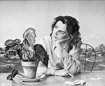 Roger-Viollet | 994538 | Femme avec un jeu de cartes. Peinture, début XXème siècle. | © Léopold Mercier / Roger-Viollet