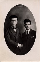 Roger-Viollet | 1035977 | Missak Manouchian (on the left, 1906-1944), Armenian poet and resistance fighter, with his brother, Karapet Manouchian. | © Archives Manouchian / Roger-Viollet