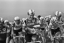 Roger-Viollet | 1354367 | Tour de France 1977. Roger Legeay (born in 1949), French racing cyclist, during the 11th stage (from Rouen to Roubaix), on July 12, 1977. Photograph by Bernard Charlet, from the collections of the French newspaper  France-Soir . Bibliothèque historique de la Ville de Paris. | © Bernard Charlet / Fonds France-Soir / BHVP / Roger-Viollet