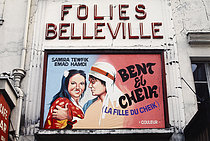 Roger-Viollet | 1372393 | The  Folies Belleville  movie theatre, rue de Belleville. Paris (XXth arrondissement), 1968-1975. Photograph by François-Xavier Bouchart (1946-1993). Paris, musée Carnavalet. | © François-Xavier Bouchart / Musée Carnavalet / Roger-Viollet