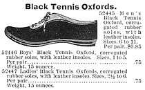 Roger-Viollet | 1390326 | FASHION: SNEAKERS, 1895. Tennis oxfords, from the 1895 Montgomery Ward & Co. mail-order catalogue. | © The Granger Collection / Roger-Viollet